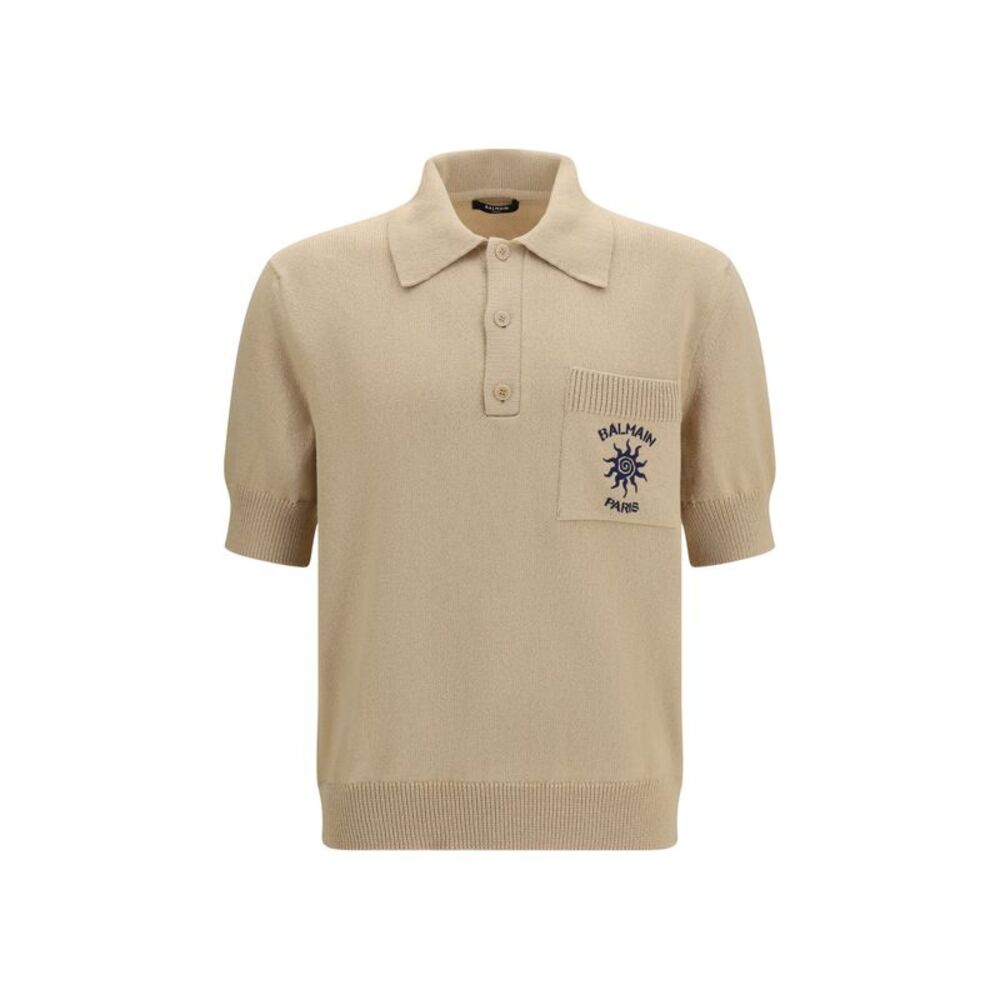 Balmain Men Cotton Sun-Logo Polo